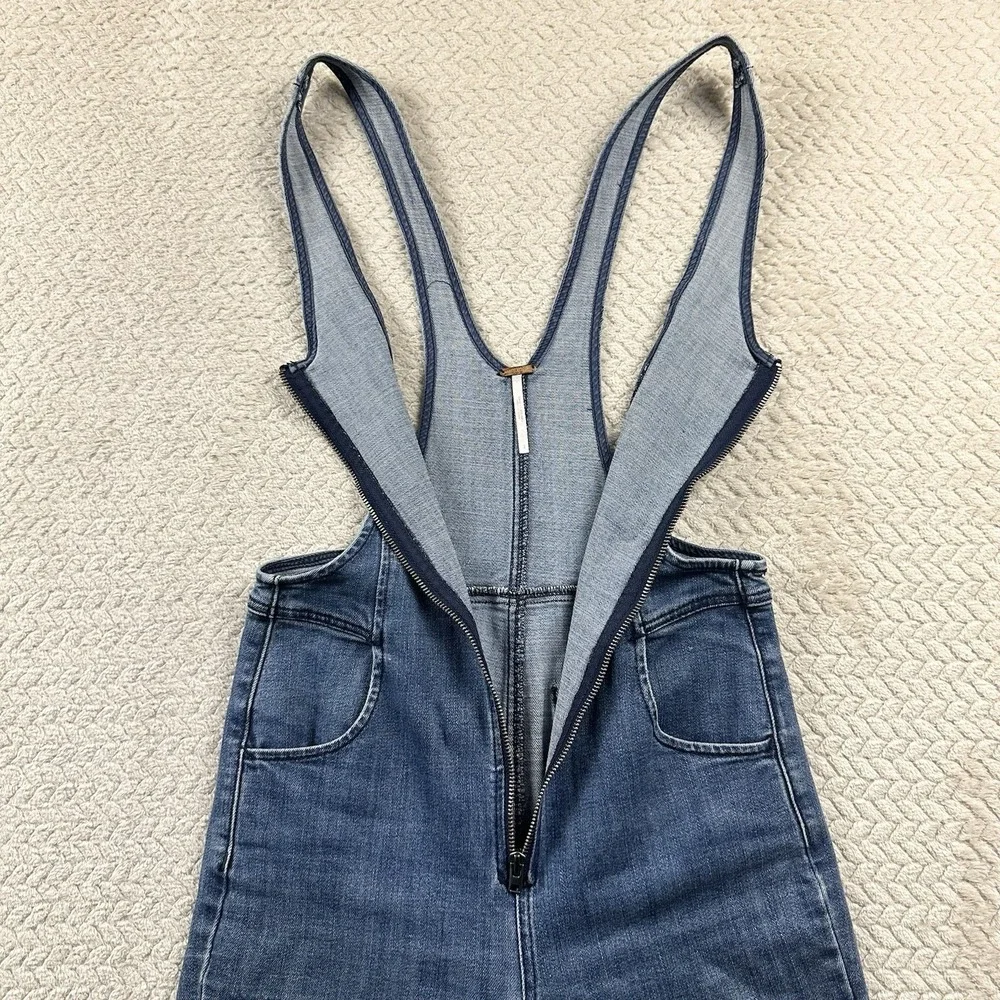 Free‎ People Denim Overalls Women's Size 2 Jump suit Boho Festival Retro Western - Picture 6 of 16